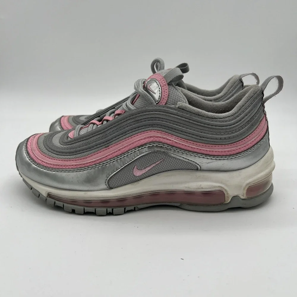 NIKE AIR MAX 97 (GS) METALLIC SILVER-PINK SZ 5Y- WOMENS‎ SZ 7 [921522-021]